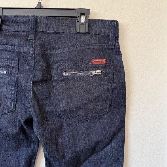 7 For All Mankind Women's Capri Blue Denim Dark Wash Jeans Sz 28 - Picture 4 of 6